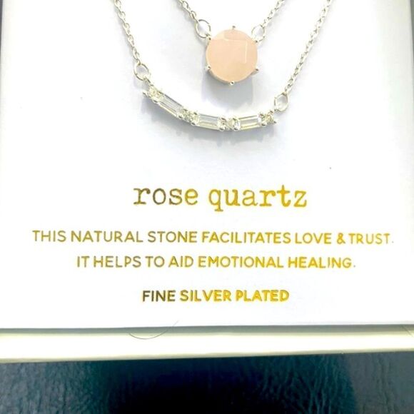 Rhode & Co Rose Quartz Necklace – Double Strand with Gift Box – New - Picture 3 of 5